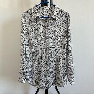 Cabi Monochrome Abstract Print Shirt